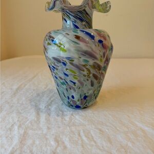 Vintage Studio Art Vase Mount St Helen’s Colorful Swirled Glass Vase